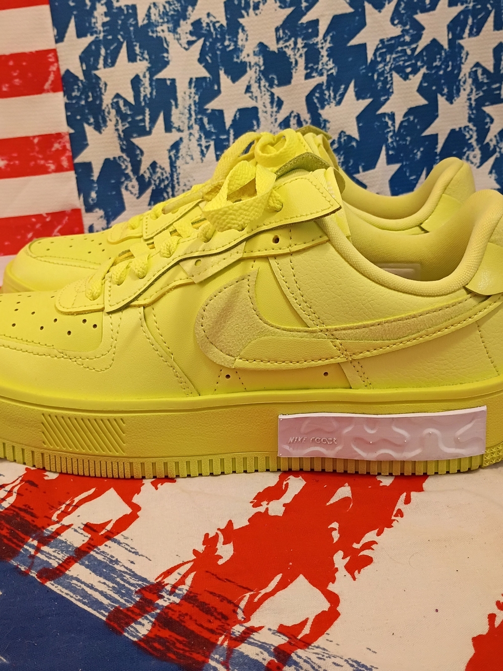 Nike Air Force 1 Fontenka Yellow Strike Women's Sneakers Size 8.5